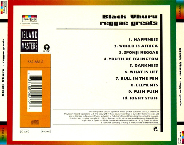 Black Uhuru - Reggae Greats | Spectrum Music (552 582-2) - 2 Black Uhuru - Reggae Greats | Spectrum Music (552 582-2) - 2