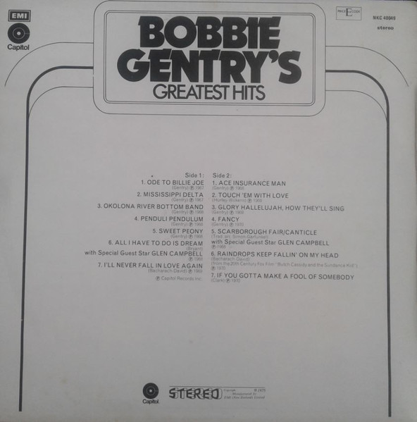 Bobbie Gentry - Bobbie Gentry's Greatest Hits | Capitol Records (NKC 40049) - 2 Bobbie Gentry - Bobbie Gentry's Greatest Hits | Capitol Records (NKC 40049) - 2