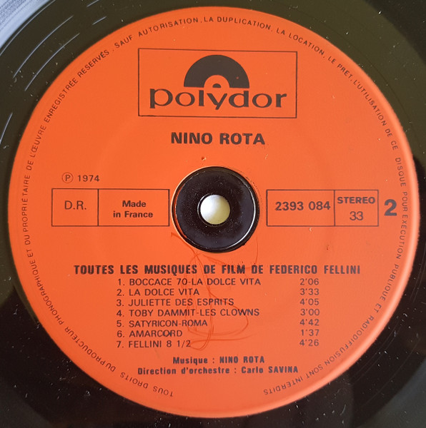 Nino Rota - Toutes Les Musiques De Film De Fellini | Polydor (2393 084) - 4 Nino Rota - Toutes Les Musiques De Film De Fellini | Polydor (2393 084) - 4