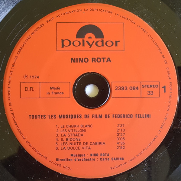 Nino Rota - Toutes Les Musiques De Film De Fellini | Polydor (2393 084) - 3 Nino Rota - Toutes Les Musiques De Film De Fellini | Polydor (2393 084) - 3