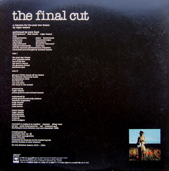 Pink Floyd - The Final Cut | CBS/Sony (25AP 2410) - 3