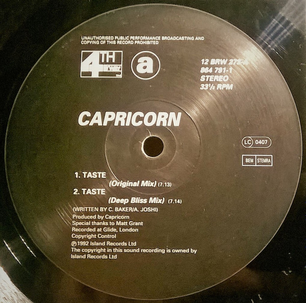Capricorn - Taste / Love In London | 4th & Broadway (12 BRW 273) - 3