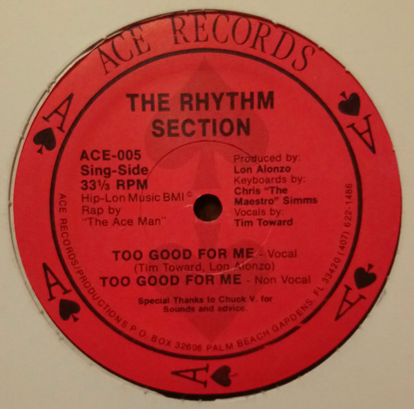 The Rhythm Section - Too Good For Me / Turn Up The Music | Ace Records (ACE-005) - main