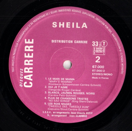 Sheila - Poupée De Porcelaine - Sheila Lp 1973 | Disques Carrere (67.000) - 4 Sheila - Poupée De Porcelaine - Sheila Lp 1973 | Disques Carrere (67.000) - 4