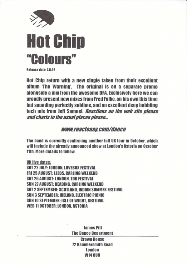 Hot Chip - Colours | EMI (12EMDJX698) - 3