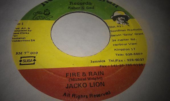 Jacko Lion / Ras Eitiko - Fire & Rain / Stormy Weather | Roots Man Records (RM 7" 010)