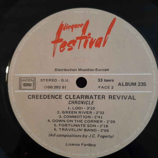 Creedence Clearwater Revival Featuring John Fogerty - Chronicle (The 20 Greatest Hits) | Disques Festival (235) - 2