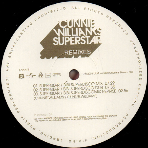 Cunnie Williams - Superstar (Remixes) | Universal Licensing Music (ULM) (982 306 9) - 4