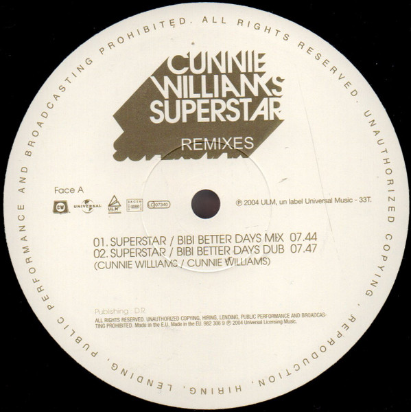 Cunnie Williams - Superstar (Remixes) | Universal Licensing Music (ULM) (982 306 9) - 3