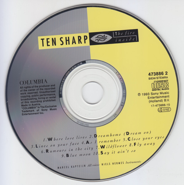 Ten Sharp - The Fire Inside | Columbia (COL 473886 2) - 3