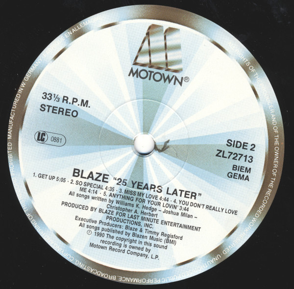 Blaze - 25 Years Later | Motown (ZL72713) - 4