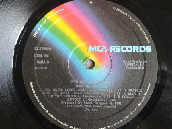 Iron City Houserockers - Blood On The Bricks - Vinilo | MCA Records (I-204-190) - 4