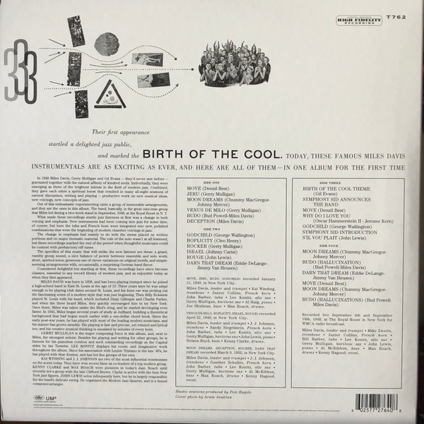 Miles Davis - The Complete Birth Of The Cool | Capitol Records (T762) - 2