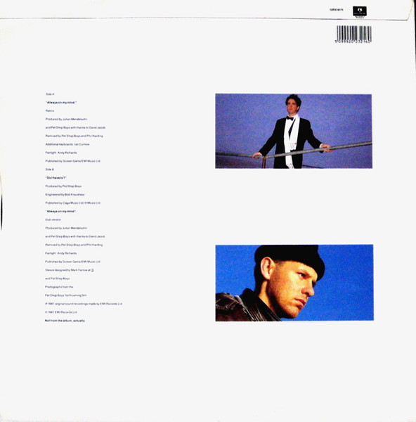 Pet Shop Boys - Always On My Mind (Remix) | Parlophone (12RX 6171) - 2 Pet Shop Boys - Always On My Mind (Remix) | Parlophone (12RX 6171) - 2