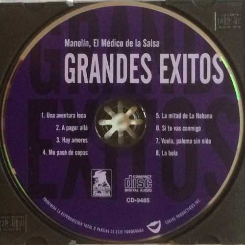 Manolin El Médico De La Salsa - Grandes Exitos | Caribe Productions INC. (CD-9485) - 2