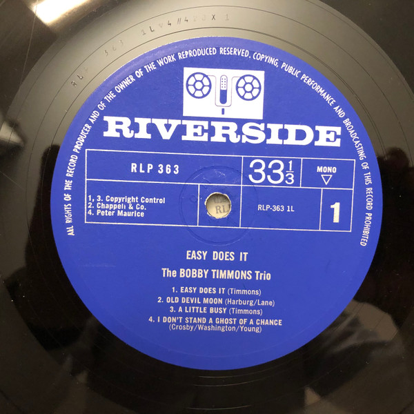 The Bobby Timmons Trio - Easy Does It | Riverside Records (RLP 363) - 3 The Bobby Timmons Trio - Easy Does It | Riverside Records (RLP 363) - 3