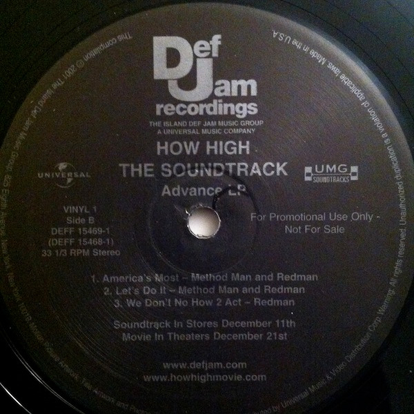 Various - How High The Soundtrack (Advance LP) | Def Jam Recordings (DEFF 15468-1) - 2 Various - How High The Soundtrack (Advance LP) | Def Jam Recordings (DEFF 15468-1) - 2
