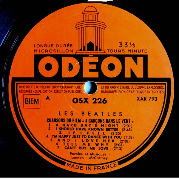 The Beatles - 4 Garçons Dans Le Vent - Chansons Du Film | Odeon (OSX 226) - 3