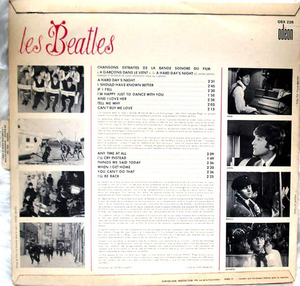 The Beatles - 4 Garçons Dans Le Vent - Chansons Du Film | Odeon (OSX 226) - 2