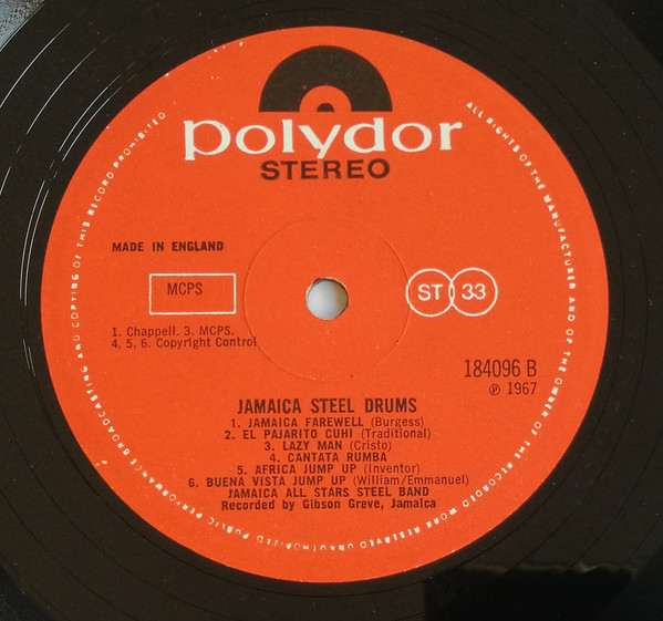 Jamaica All Stars Steel Band - Jamaica Steel Drums | Polydor (184096) - 4 Jamaica All Stars Steel Band - Jamaica Steel Drums | Polydor (184096) - 4
