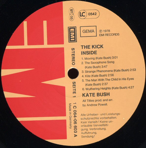 Kate Bush - The Kick Inside | EMI (1C 064-06 603) - 3 Kate Bush - The Kick Inside | EMI (1C 064-06 603) - 3