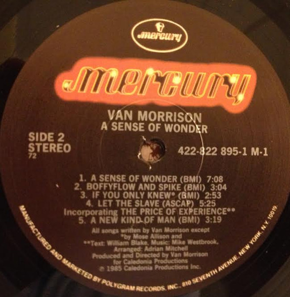 Van Morrison - A Sense Of Wonder | Mercury (822 895-1 M-1) - 4 Van Morrison - A Sense Of Wonder | Mercury (822 895-1 M-1) - 4