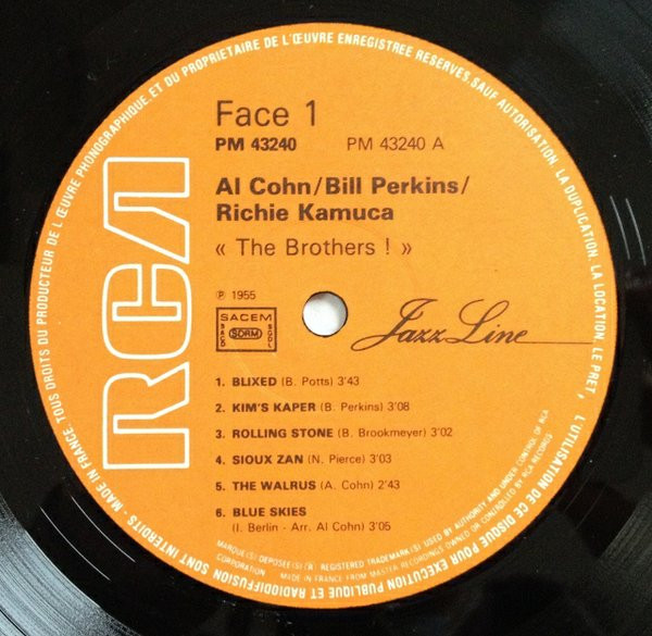 Al Cohn - Bill Perkins - Richie Kamuca - The Brothers! | RCA (PM 43240) - 4