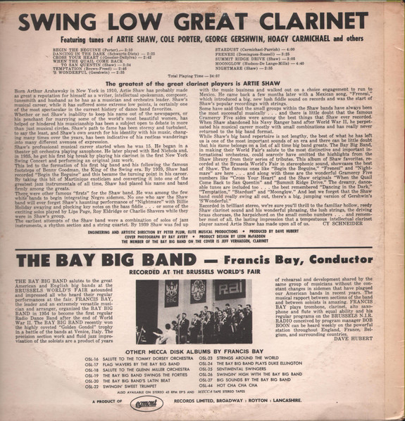 The Bay Big Band Conducted By Francis Bay - Swing Low Great Clarinet | Mecca (OSL 21) - 2