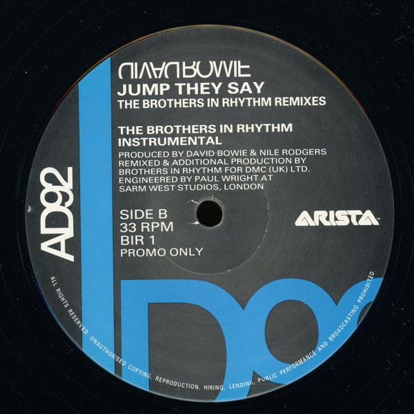 David Bowie - Jump They Say (The Brothers In Rhythm Remixes) | Arista (BIR 1) - 4 David Bowie - Jump They Say (The Brothers In Rhythm Remixes) | Arista (BIR 1) - 4