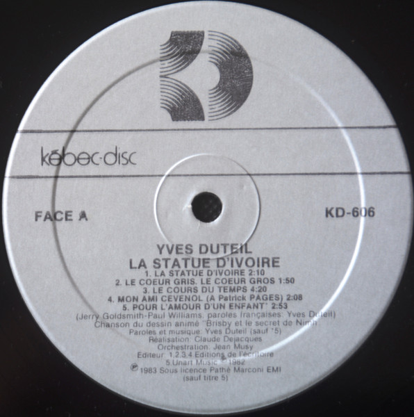 Yves Duteil - La Statue D'Ivoire | Kébec-Disc (KD 606) - 3 Yves Duteil - La Statue D'Ivoire | Kébec-Disc (KD 606) - 3