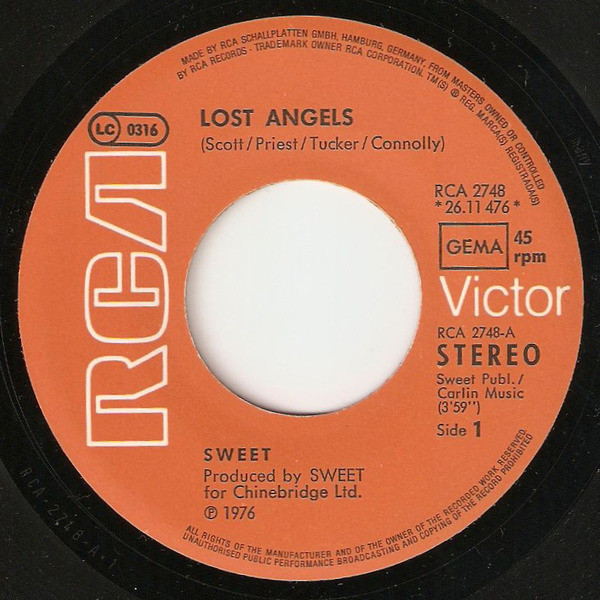 The Sweet - Lost Angels | RCA Victor (RCA 2748) - 3