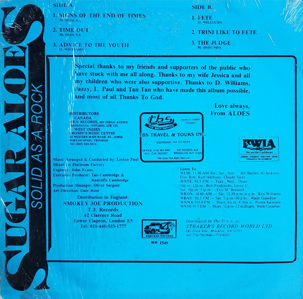Sugar Aloes - Solid As A Rock | Wrecker Records (WR 1549) - 2