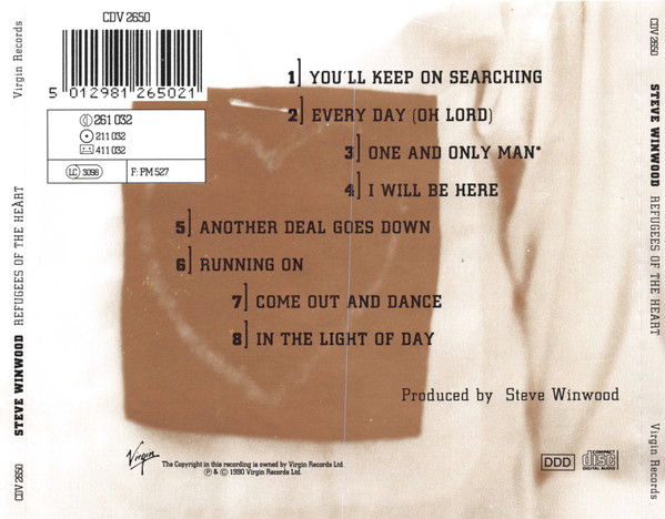 Steve Winwood - Refugees Of The Heart | Virgin (CDV 2650) - 2 Steve Winwood - Refugees Of The Heart | Virgin (CDV 2650) - 2