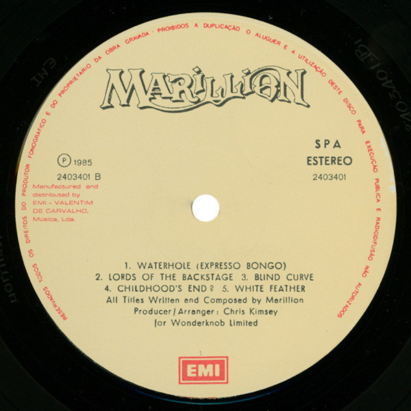 Marillion - Misplaced Childhood | EMI (24 0340 1) - 3 Marillion - Misplaced Childhood | EMI (24 0340 1) - 3