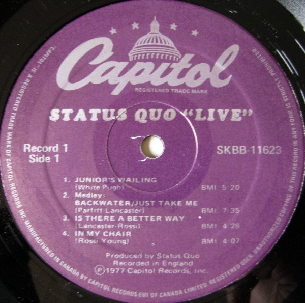 Status Quo - Live (2LP) [Vinyl] | Capitol Records (SKBB-11623) - 2