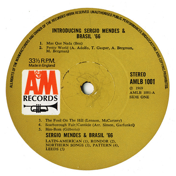 Sérgio Mendes & Brasil '66 - Introducing Sergio Mendes & Brasil 66 | A&M Records (AMLB 1001) - 2