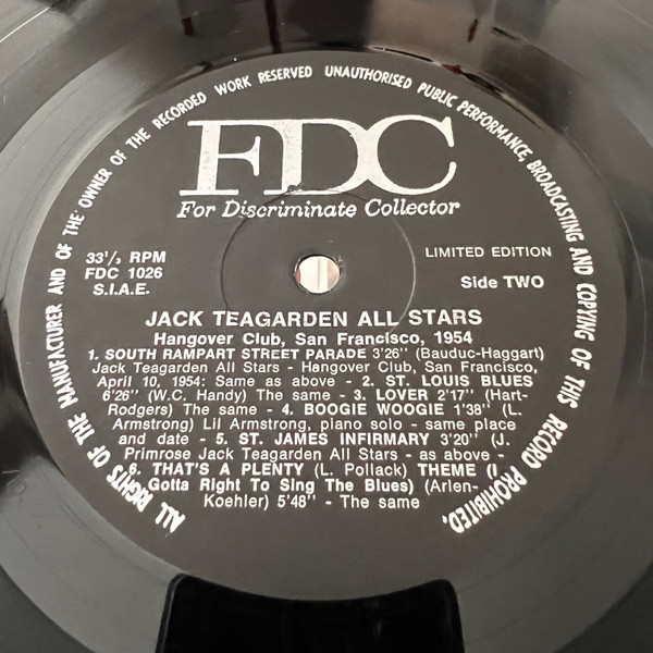 The Jack Teagarden All-Stars - Hangover Club, San Francisco, 1954 | For Discriminate Collector (FDC 1026) - 2 The Jack Teagarden All-Stars - Hangover Club, San Francisco, 1954 | For Discriminate Collector (FDC 1026) - 2