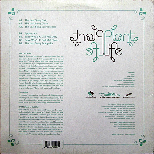 Plant Life - Last Song / Appreciate / 3AM | Counterflow Recordings (CF020-1) - 2