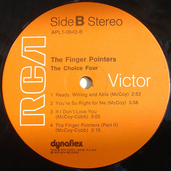 The Choice Four - The Finger Pointers | RCA Victor (APL1-0643) - 4 The Choice Four - The Finger Pointers | RCA Victor (APL1-0643) - 4
