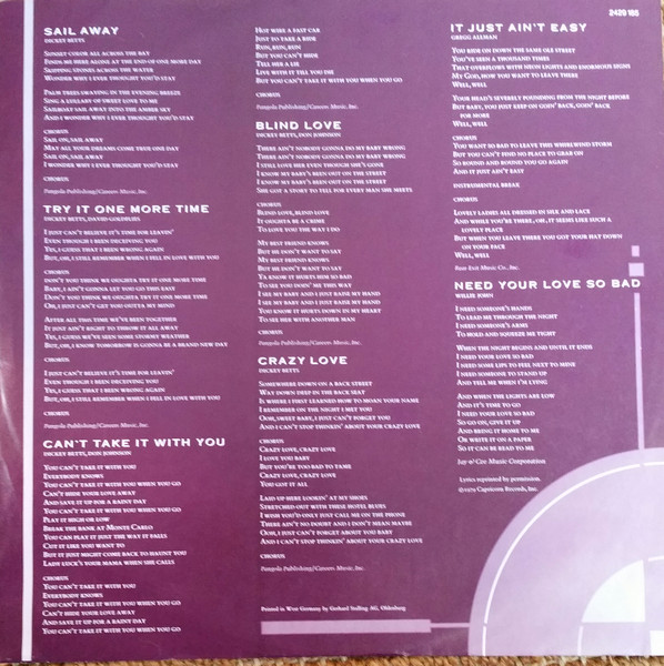 The Allman Brothers Band - Enlightened Rogues | Capricorn Records (2429 185) - 2 The Allman Brothers Band - Enlightened Rogues | Capricorn Records (2429 185) - 2