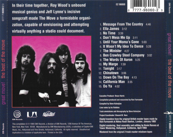 The Move - Great Move! The Best Of The Move CD | EMI (0777 7 96060 2 3) - 2 The Move - Great Move! The Best Of The Move CD | EMI (0777 7 96060 2 3) - 2