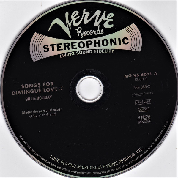 Billie Holiday - Songs For Distingué Lovers | Verve Records (539 056-2) - 3 Billie Holiday - Songs For Distingué Lovers | Verve Records (539 056-2) - 3