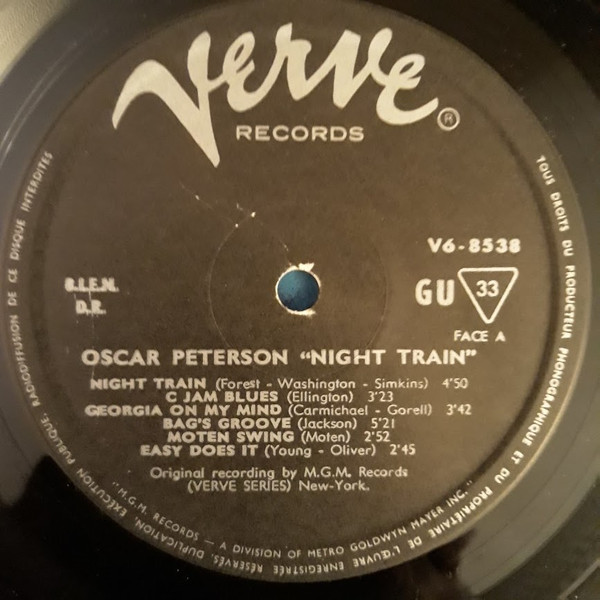 The Oscar Peterson Trio - Night Train | Verve Records (V-6 8538) - 3