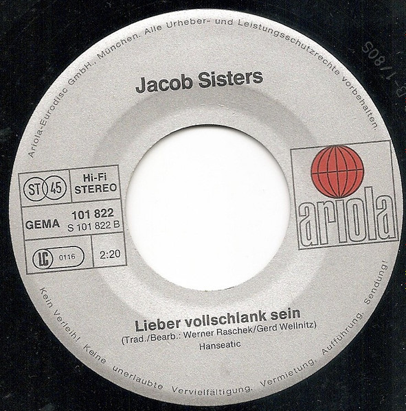 Die Jacob Sisters - Sing, Mei Sachse, Sing | Ariola (101 822-100) - 3