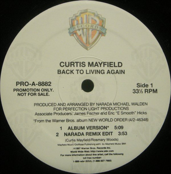 Curtis Mayfield - Back To Living Again | Warner Bros. Records (PRO-A-8882)