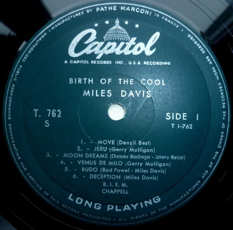 Miles Davis - Birth Of The Cool | Capitol Records (T-762) - 3 Miles Davis - Birth Of The Cool | Capitol Records (T-762) - 3