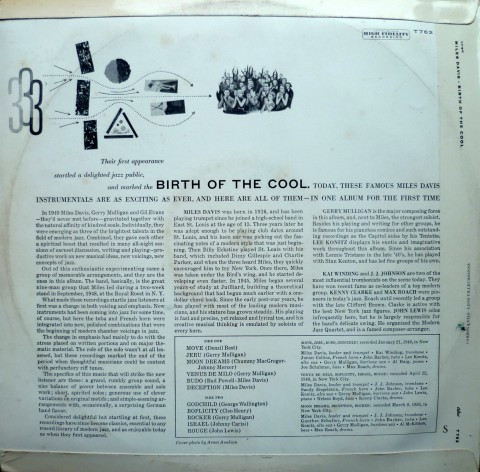 Miles Davis - Birth Of The Cool | Capitol Records (T-762) - 2 Miles Davis - Birth Of The Cool | Capitol Records (T-762) - 2