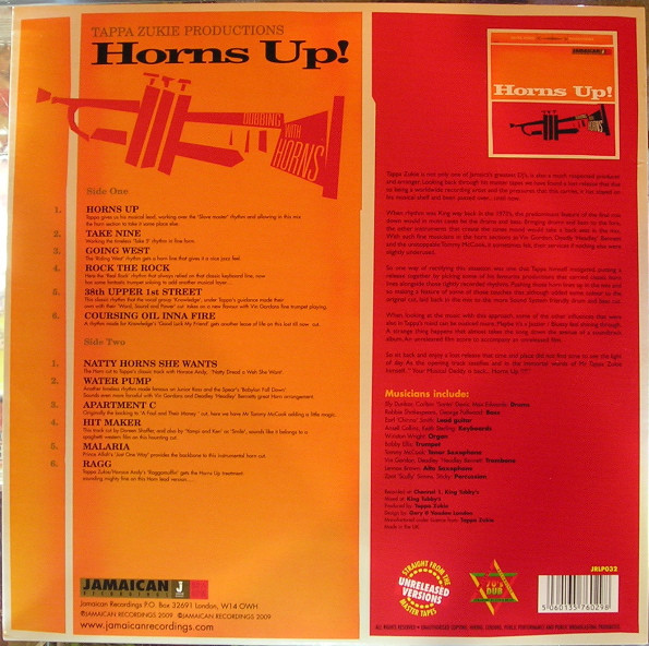 Tapper Zukie - Horns Up "Dubbing With Horns" | Jamaican Recordings (JRLP032) - 2 Tapper Zukie - Horns Up "Dubbing With Horns" | Jamaican Recordings (JRLP032) - 2