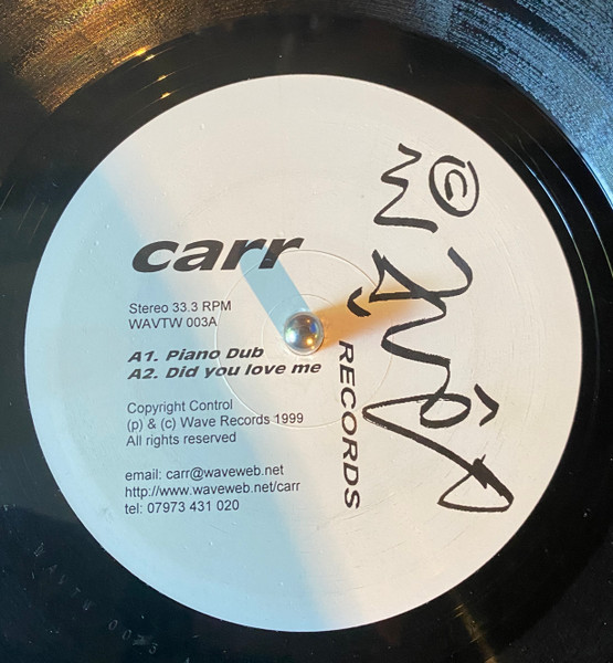 Carr - Piano Dub | Wave Records (WAVTW003) - main