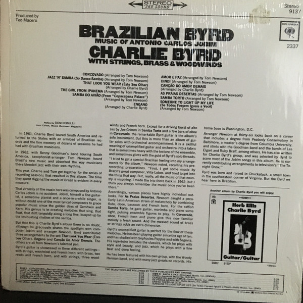 Charlie Byrd - Brazilian Byrd | Columbia (PC 9137) - 2